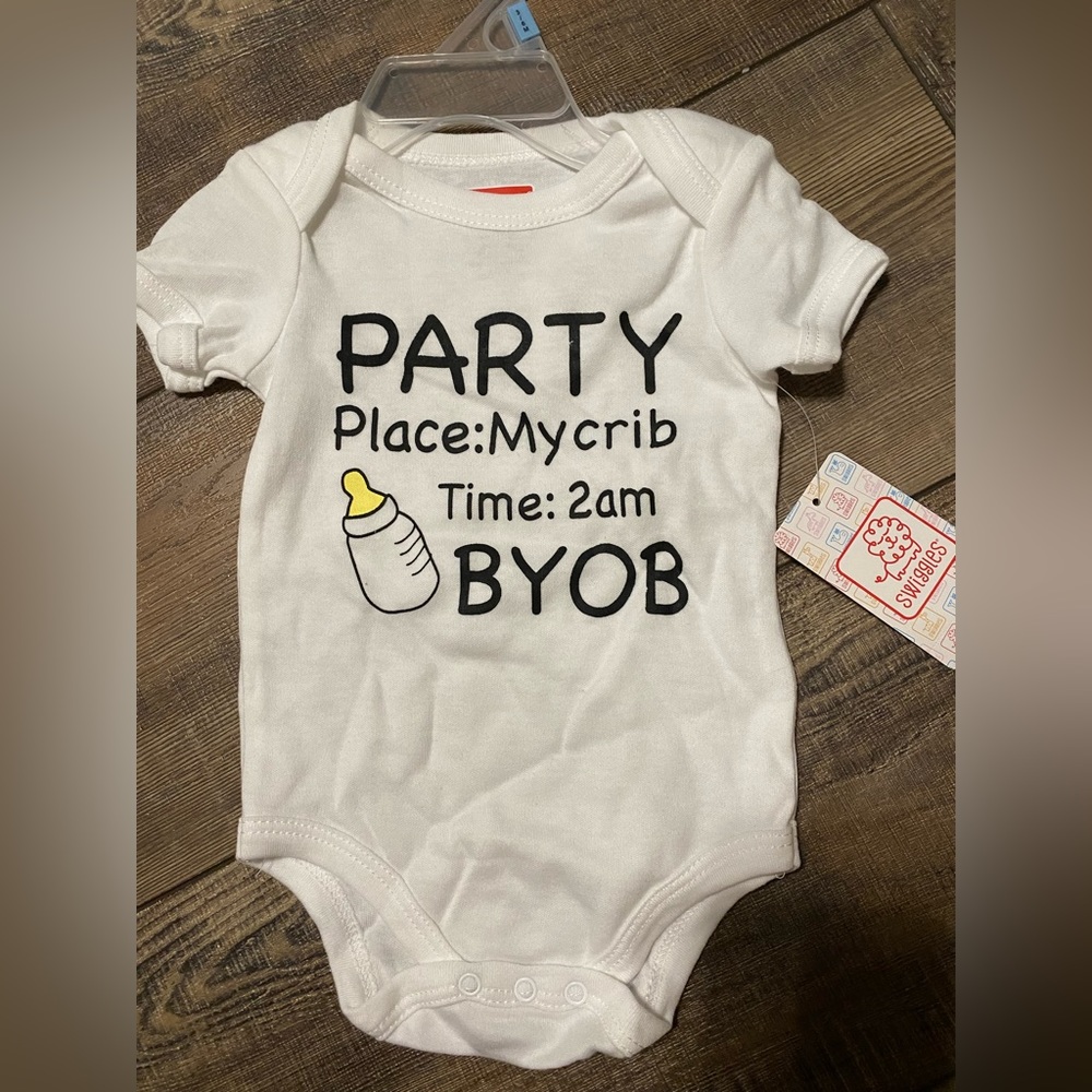 3-6 month onesie. BYOB, both still new with tags.